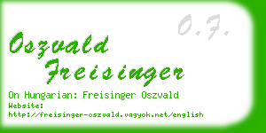 oszvald freisinger business card